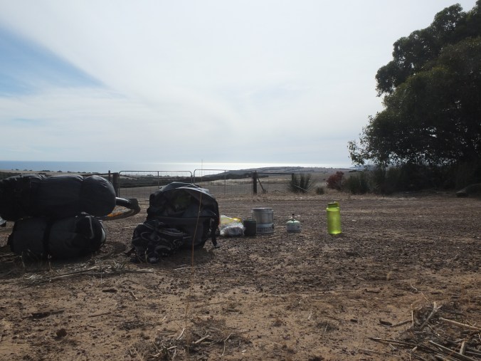 Morning tea all set out and laid out. Irish breakfast tea, fruit cake and a great view.